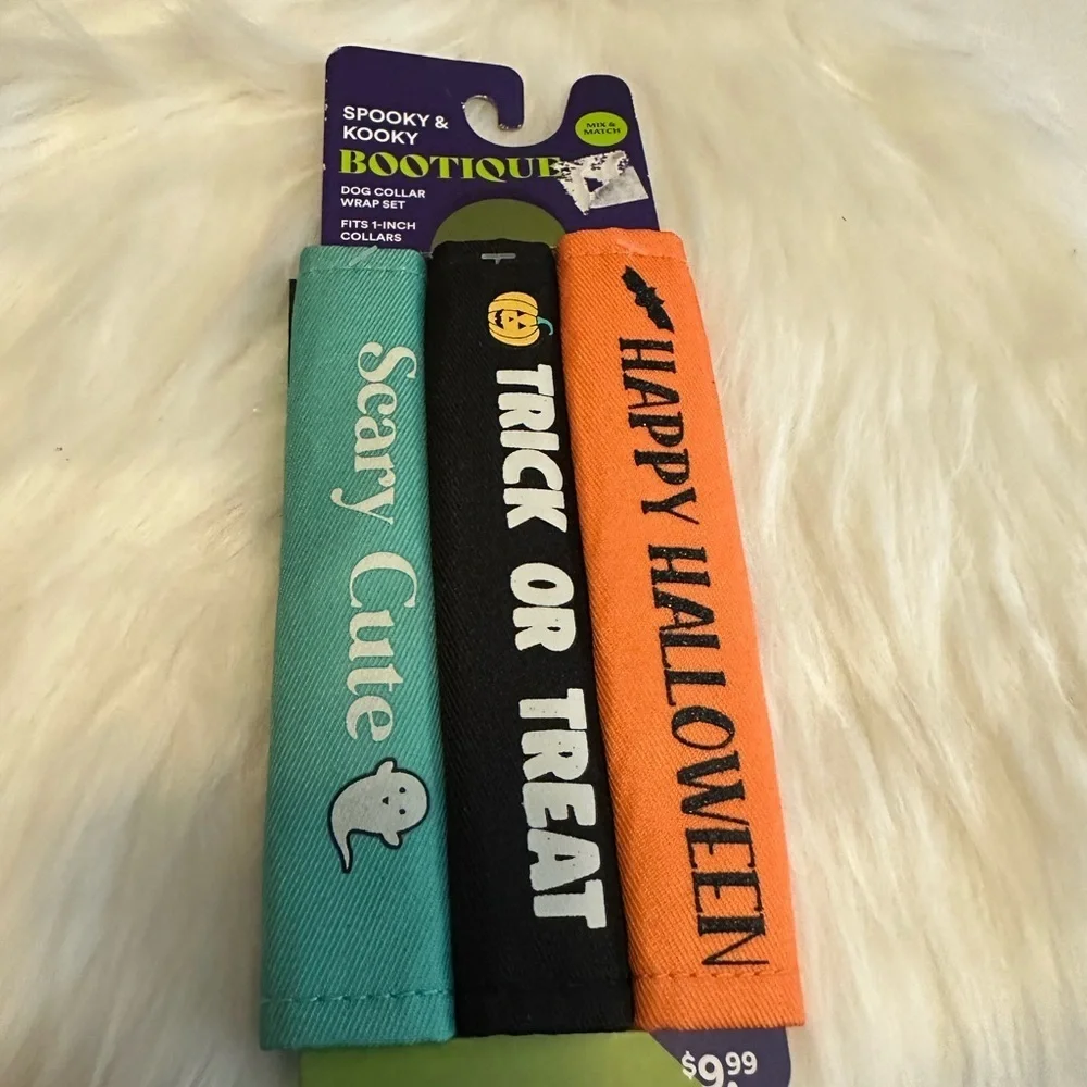 🩷5/$10 Halloween Dog Collar Set - Blue, Black, Orange